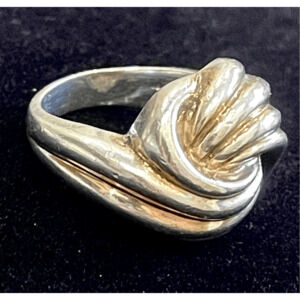 Vintage 70’s Sterling Silver 925 Signed Chunky Ribbed Dome Ring US Size 6.5